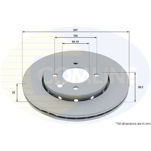 Comline 2 x Internally Vented Front Brake Discs ADC5058V