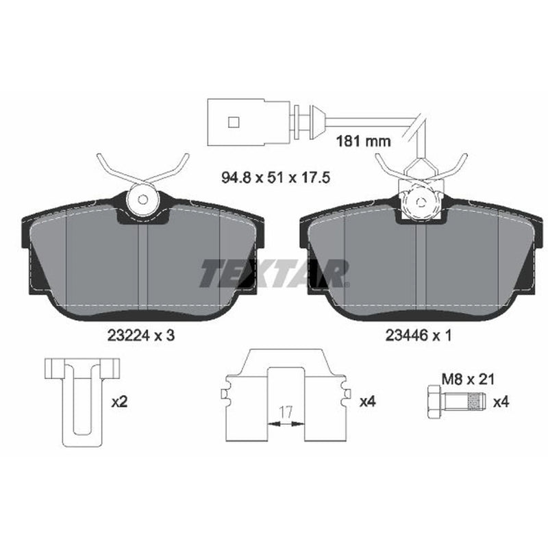 Textar Rear Brake Pad Set 2322416