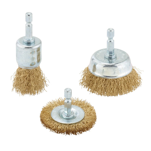 Draper Wire Brush Set 3 Piece - Crimped Steel Brushes