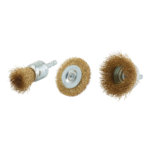 Draper Wire Brush Set 3 Piece - Crimped Steel Brushes