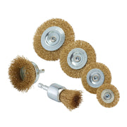 Draper Wire Brush Set 6 Piece - Brassed Steel, Durable & Flexible