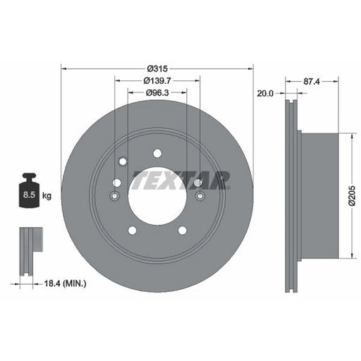 Textar 2 x Rear Brake Discs 92147400