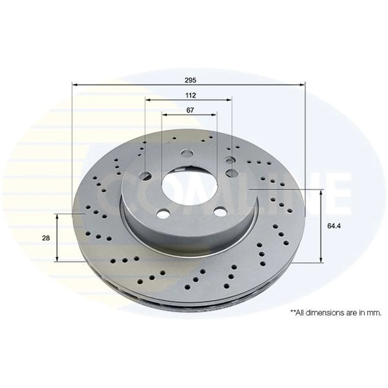 Comline 2 x Internally Vented Front Brake Discs ADC2853V