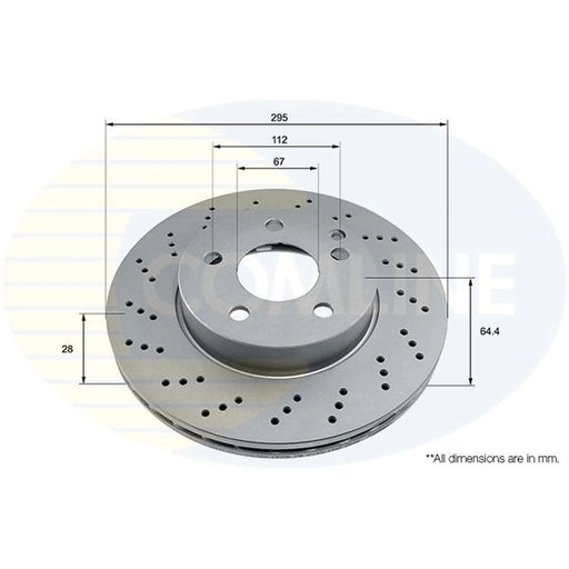 Comline 2 x Internally Vented Front Brake Discs ADC2853V