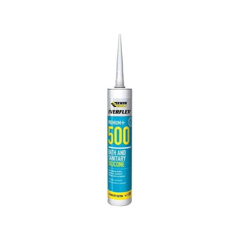 Everbuild Sika 500 Bath & Sanitary Silicone Sealant Ivory 290ml - 484839