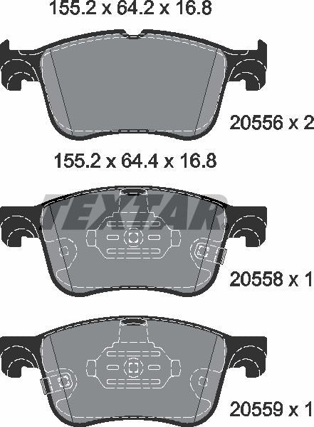TEXTAR 2055601 Brake Pad Set Front For Teves System Fits Ford Focus Kuga Puma TEXTAR - Town Parts