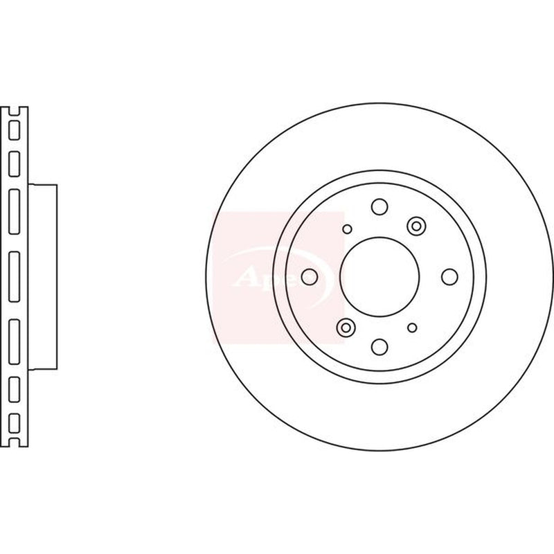 Apec 2 x Vented Front Brake Discs DSK2964