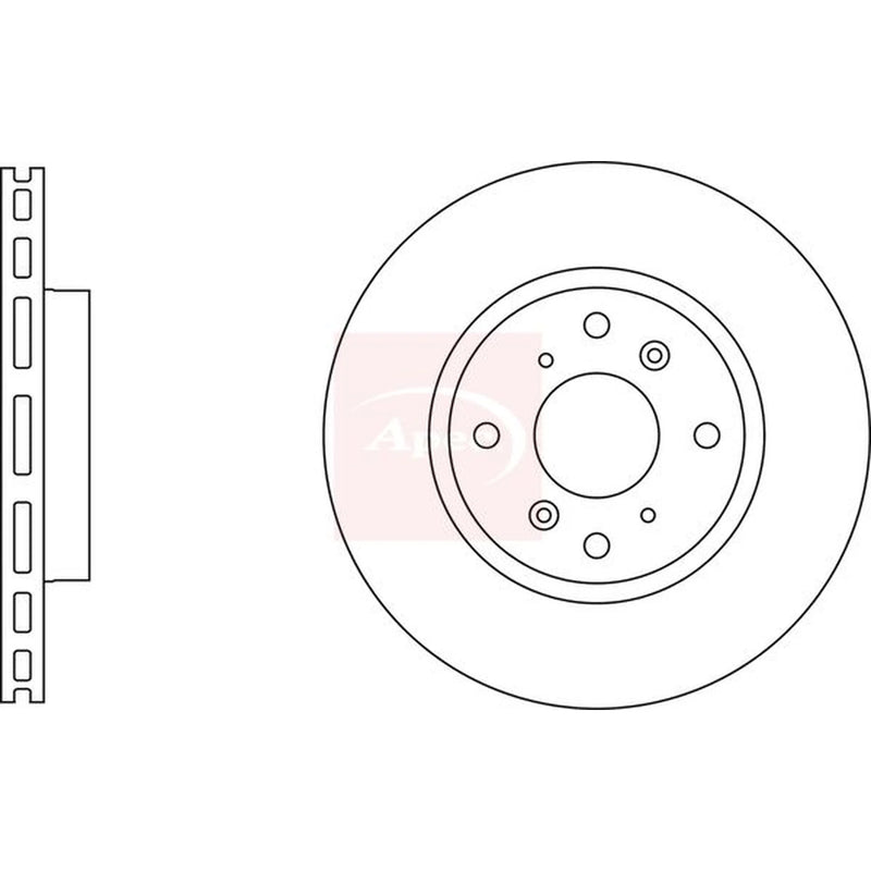 Apec 2 x Vented Front Brake Discs DSK2964