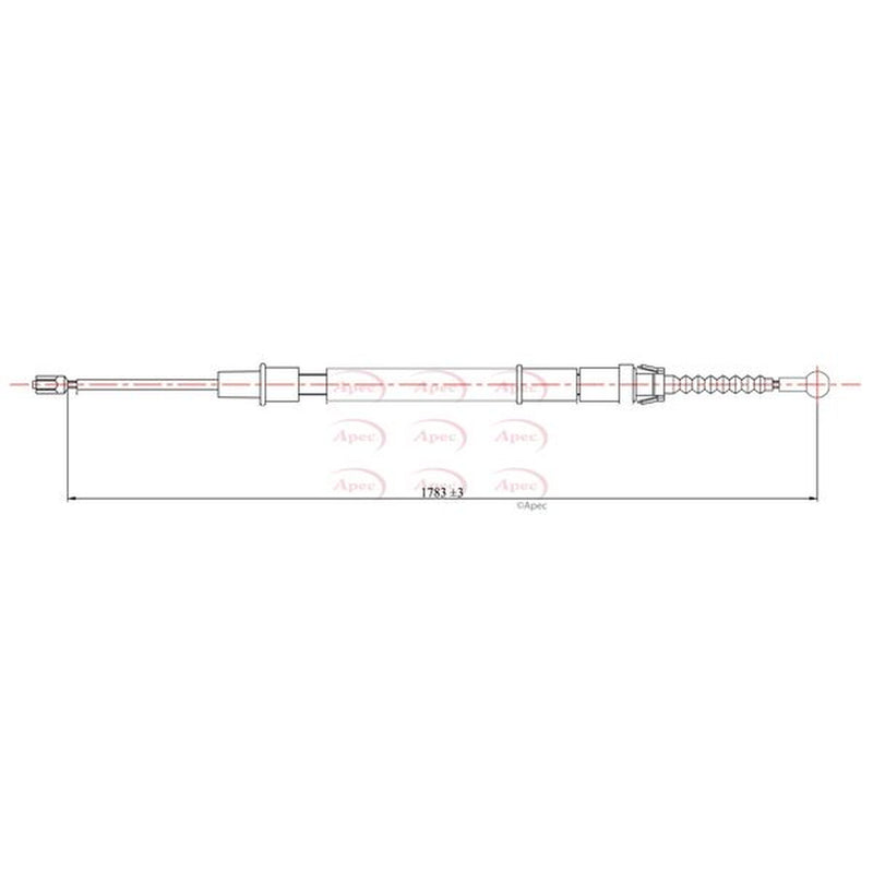 Apec Handbrake Cable Left Rear CAB1651