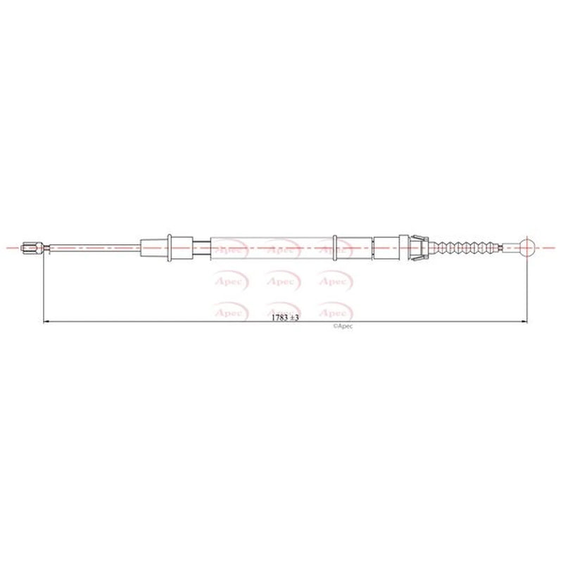 Apec Handbrake Cable Left Rear CAB1651