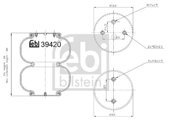 Febi Air Suspension Bellow 160mm