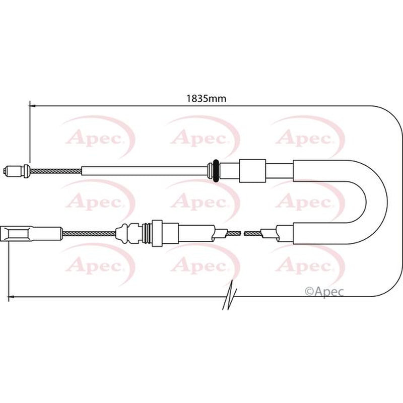 Apec Handbrake Cable Left Front CAB1052