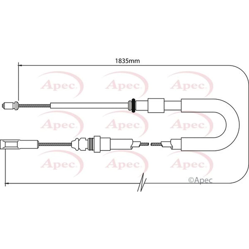 Apec Handbrake Cable Left Front CAB1052