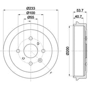 Mintex Brake Drum Assembly Rear MBD303
