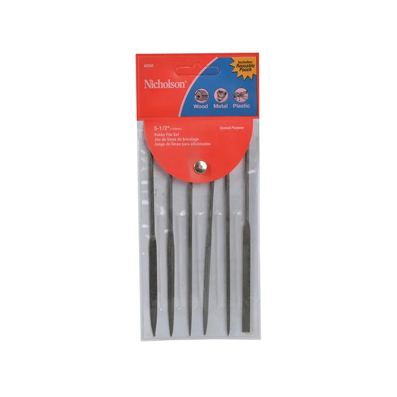 Crescent Nicholson® Red Wallet Needle Mini File Set 6 Piece 42030 - 42030L