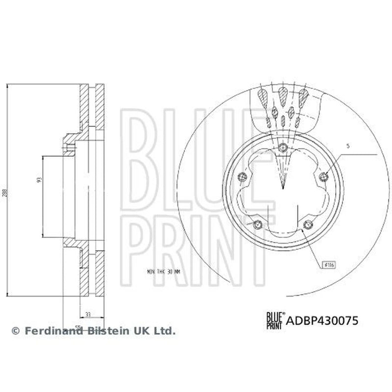 Blue Print Front Brake Discs ADBP430075