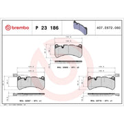 Brembo 4 x Front Brake Pad Set P23186