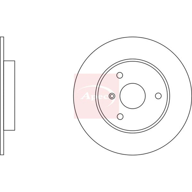 Apec 2 x Solid Front Brake Discs DSK2026