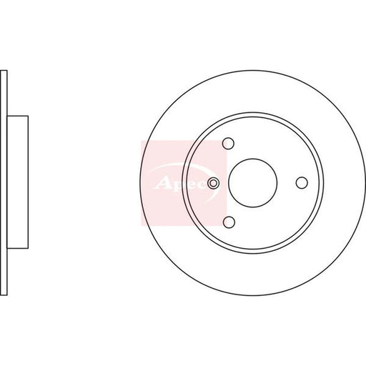 Apec 2 x Solid Front Brake Discs DSK2026