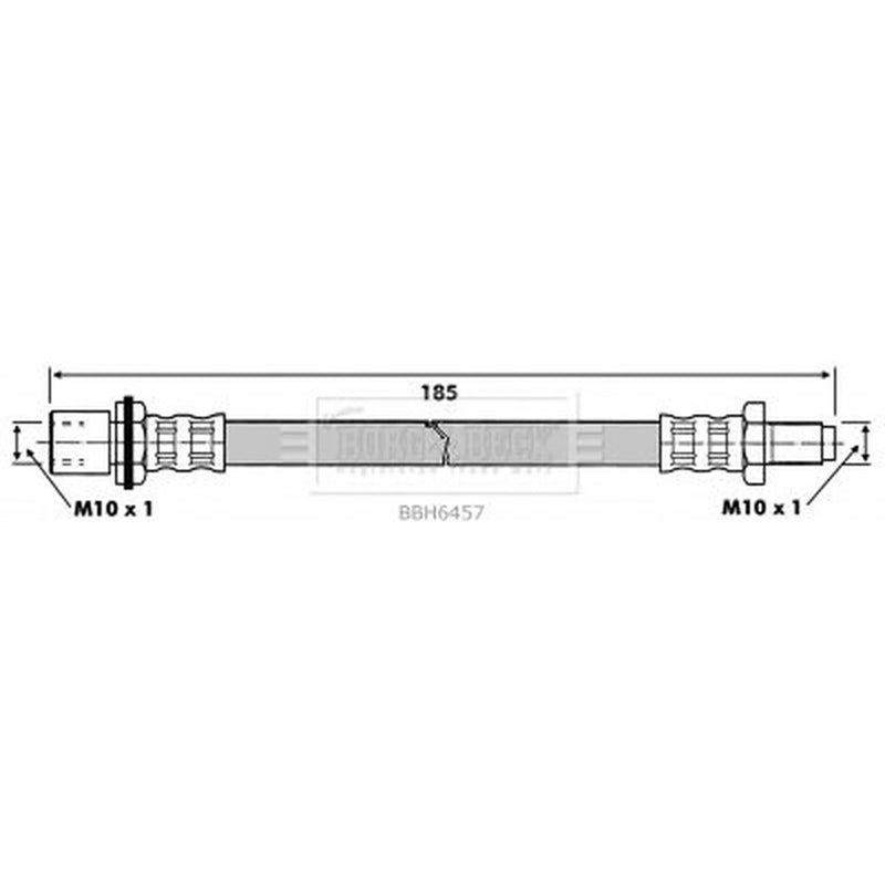 Borg & Beck Brake Hydraulic Hose Line Front Left BBH6457