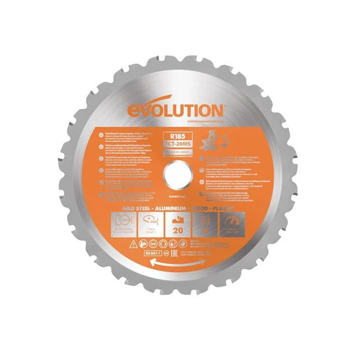 Evolution Multi-Material Mitre Saw Blade 185 x 20mm x 20T - R185TCT-20MS