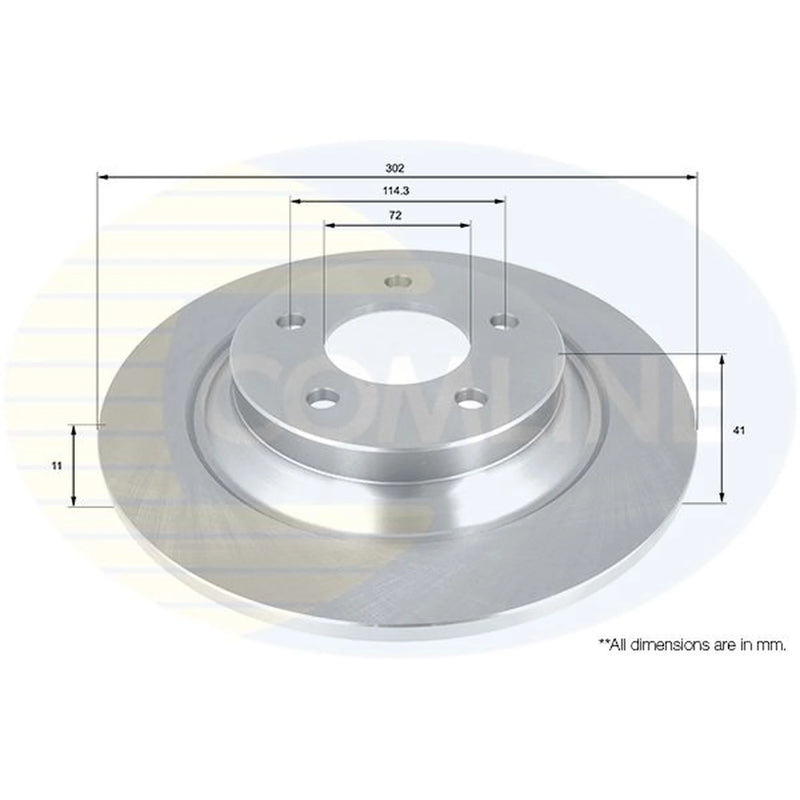 Comline 2 x Solid Rear Brake Discs ADC0455