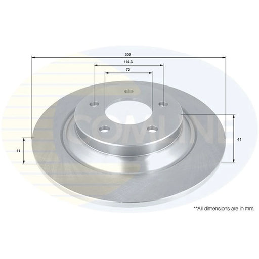 Comline 2 x Solid Rear Brake Discs ADC0455