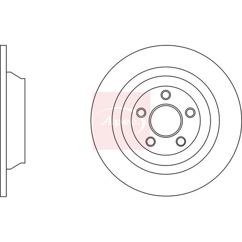 Apec 2 x Solid Rear Brake Discs DSK3179