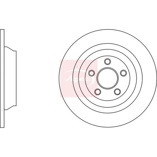 Apec 2 x Solid Rear Brake Discs DSK3179