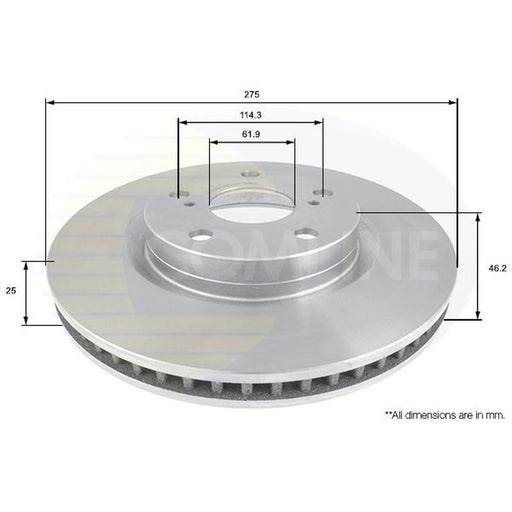 Comline 2 x Internally Vented Front Brake Discs ADC01136V