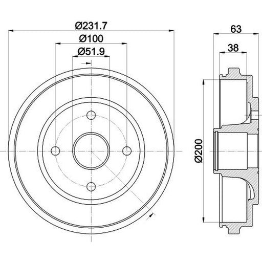 Mintex Brake Drum Assembly Rear MBD311