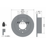 Textar 2 x Solid Rear Brake Discs 92148600
