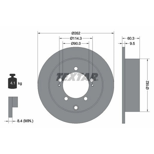 Textar 2 x Solid Rear Brake Discs 92148600