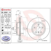 Brembo 2 x Internally Vented Front Brake Discs 09.9581.11