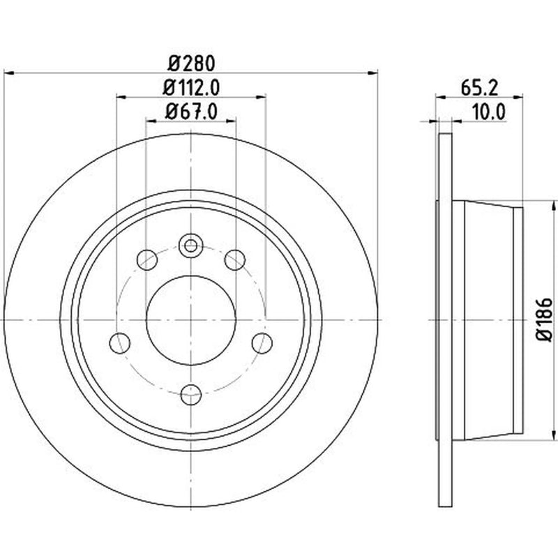 DON 2 x Solid Rear Brake Discs PCD17962