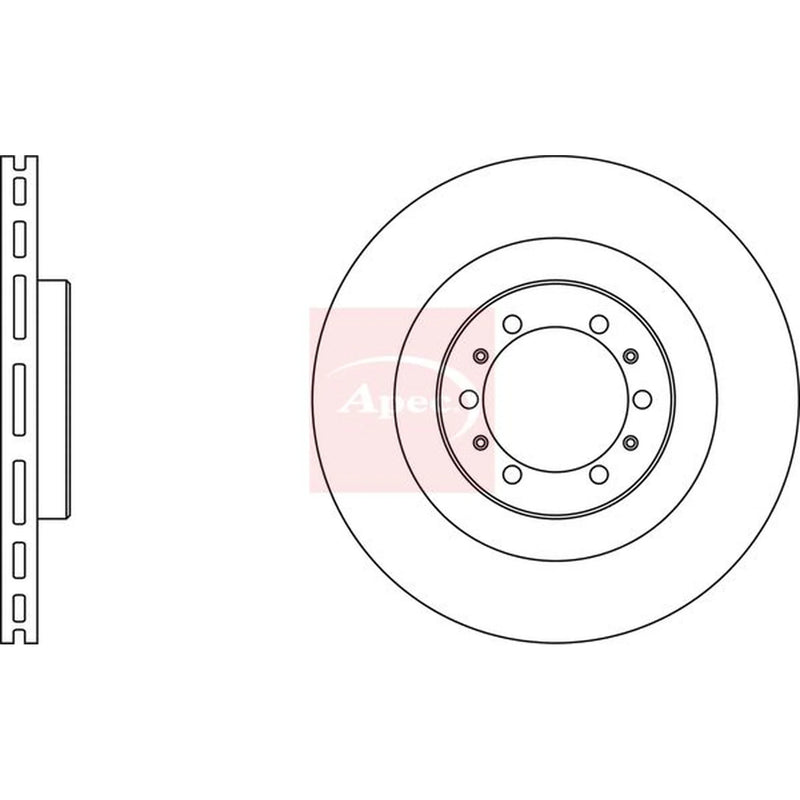 Apec 2 x Vented Front Brake Discs DSK2109