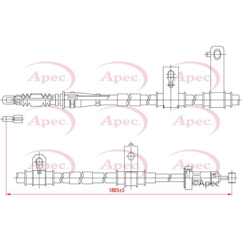 Apec Handbrake Cable Left Rear CAB1235