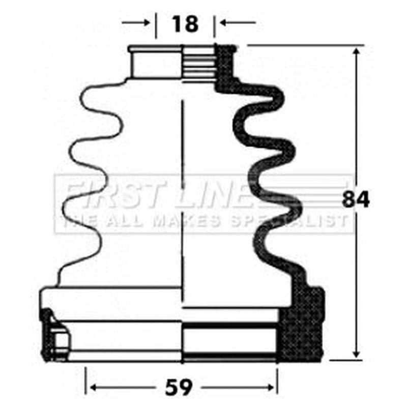 First Line Drive Shaft Bellow Kit Front Right FCB2820