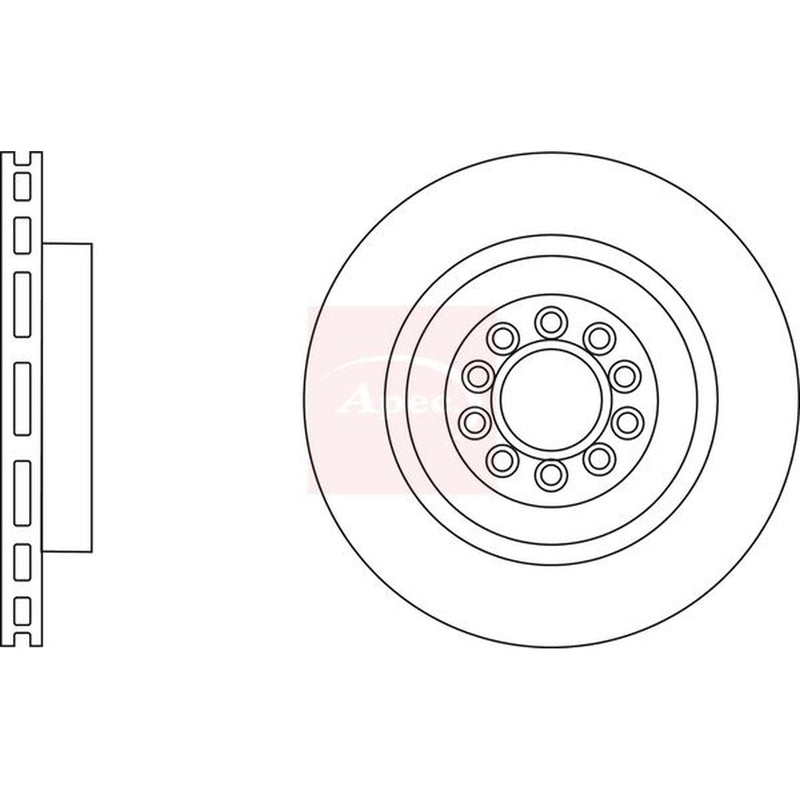 Apec 2 x Vented Front Brake Discs DSK2952