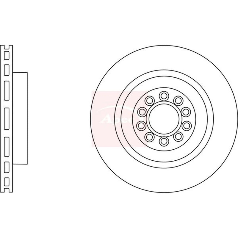 Apec 2 x Vented Front Brake Discs DSK2952