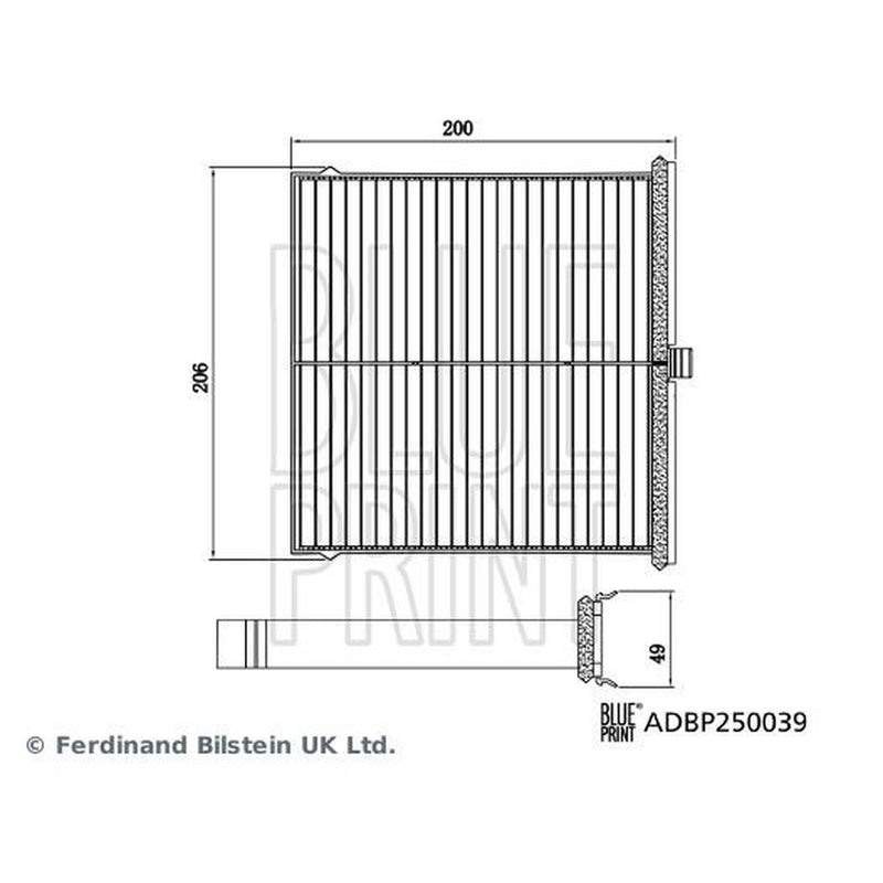 Blue Print Cabin Air Filter (Pollen Filter) ADBP250039