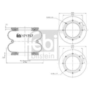 Febi Air Suspension Bellow 255mm 171757