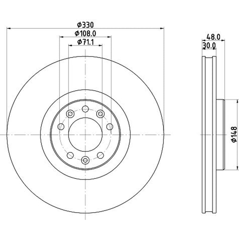 DON 2 x Front Brake Discs PCD22871
