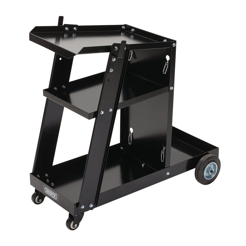 Draper Welding Trolley 50kg Capacity 3-Tier Heavy-Duty Cart