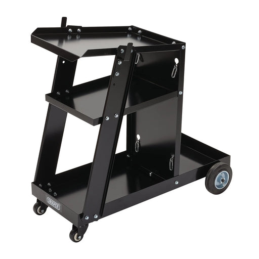 Draper Welding Trolley 50kg Capacity 3-Tier Heavy-Duty Cart