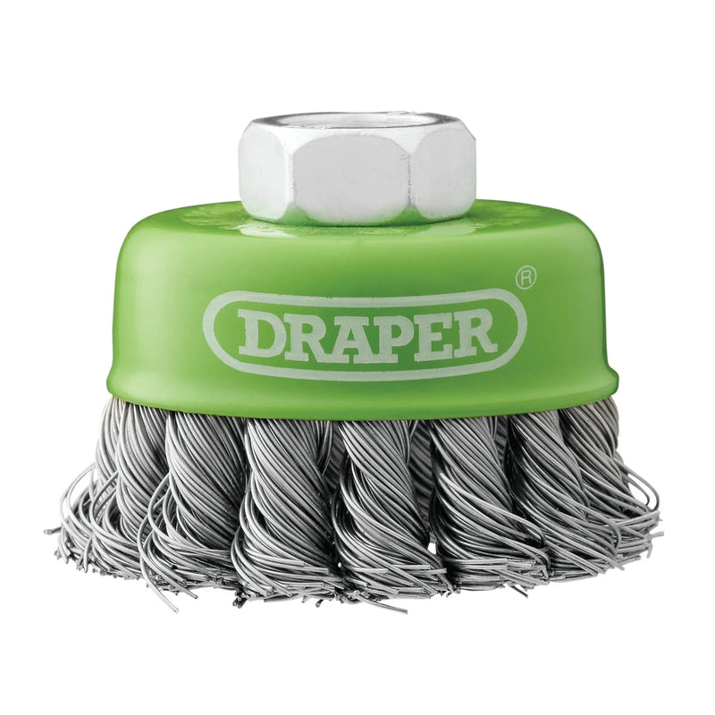 Draper Stainless-Steel Twist-Knot Wire Cup Brush, M14