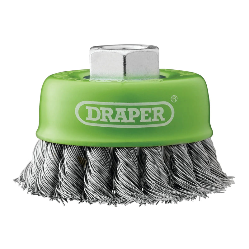 Draper Stainless-Steel Twist-Knot Wire Cup Brush, M14