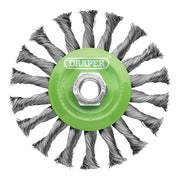 Draper Stainless-Steel Twist-Knot Flat Wire Wheel Brush 115mm M14