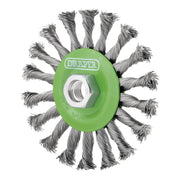 Draper Stainless-Steel Twist-Knot Flat Wire Wheel Brush 115mm M14
