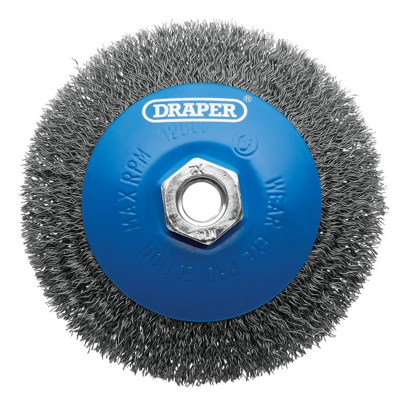 Draper Steel Bevelled Crimped Wire Wheel Brush 115mm M14